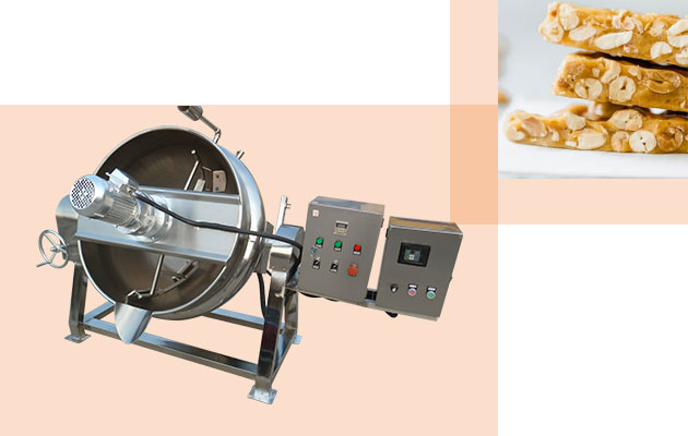 Industrial Sugar Cooking Pot to Make Peanut Candy Bar